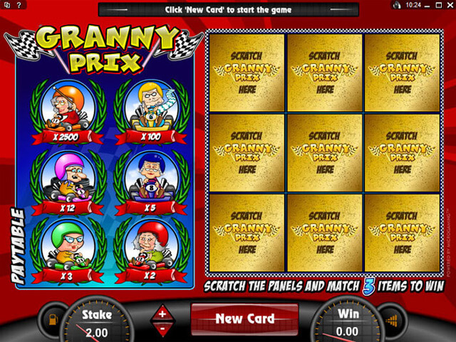 Granny Prix Bonus Scratch Card