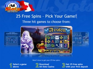 All slots 25 free spins