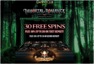 30 free spins Immortal Romance