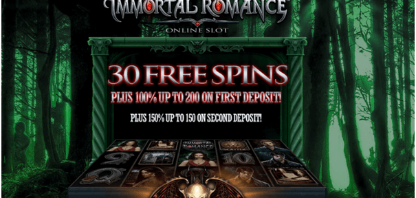 30 free spins Immortal Romance
