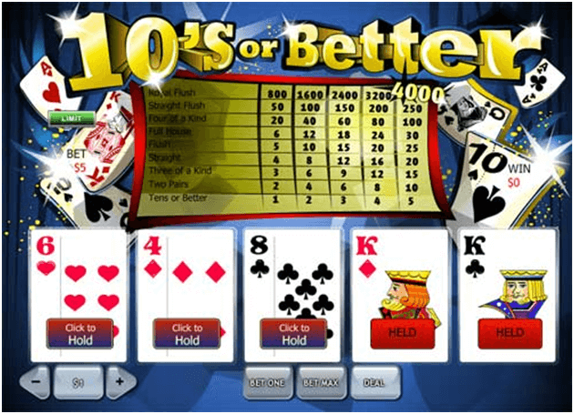 Tens or Better Video Poker