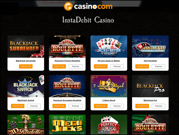 Instadebit casino CAD