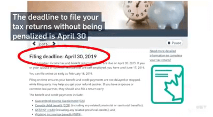 When to file tax returns in Canada