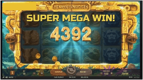 Super win Temple of Nudges slot