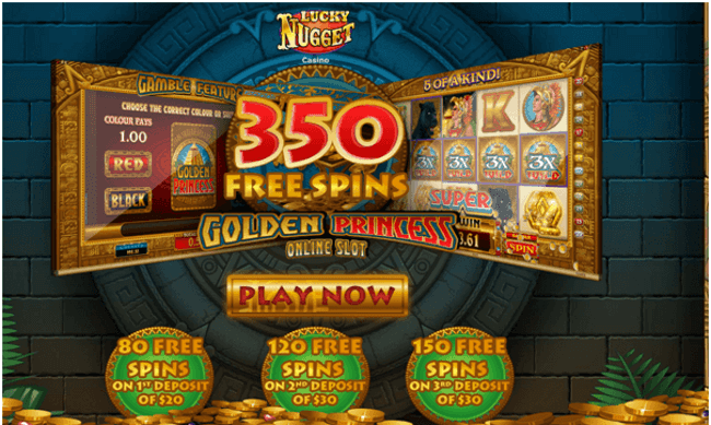 350 Free Spins on Golden Princess Slot.jg
