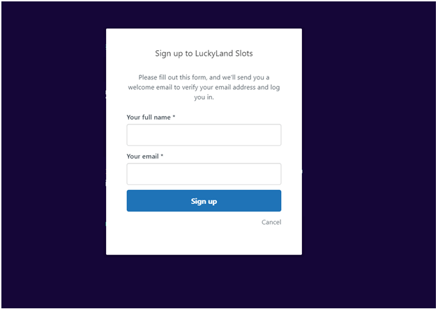 How to sign up luckyland slots