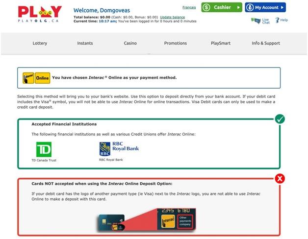 OLG payment methods