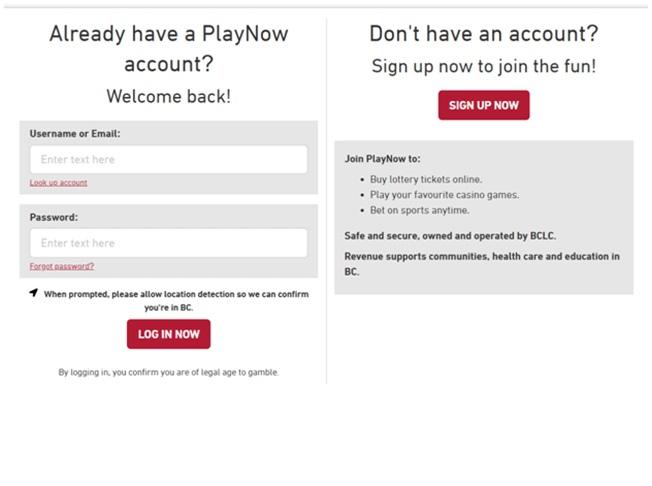 PlayNow Account