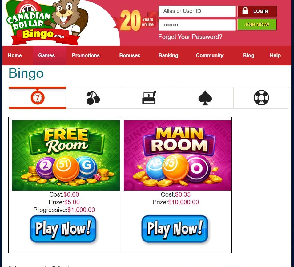 Canadian Dollar Bingo Games
