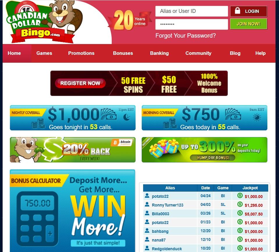 Canadian Dollar Bingo