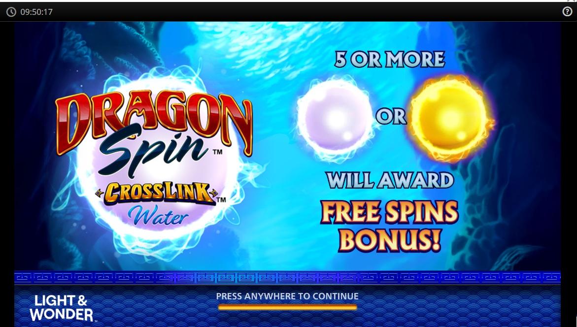 Dragon Spin Crosslink Water Slot - Free Spins Bonus