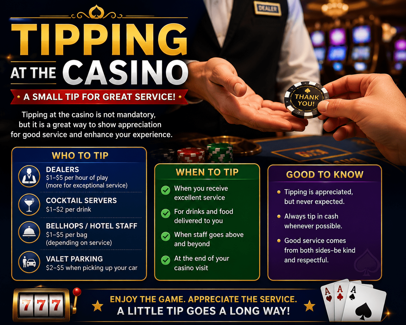Tipping at the casino
